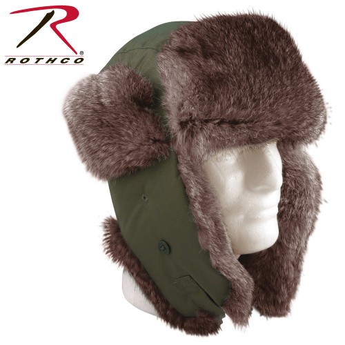 9860-7.5 Rothco Olive Drab Water Resistant Synthetic Fur Flyers Hat[7.5] 