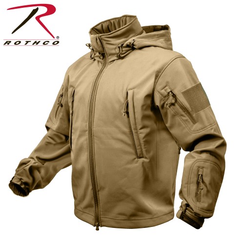 9867 Rothco Coyote Brown Special Ops Soft Shell Waterproof Tactical Jacket Size Medium