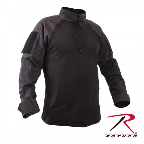 99010 Black Military 1/4 Zip Heat Resistant Tactical Combat Long Sleeve Shirt[X-Large] 