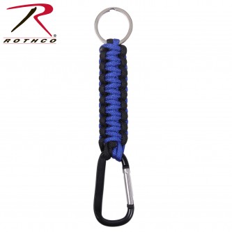 Thin Blue Line Paracord Keychain With Carabiner Rothco 99804