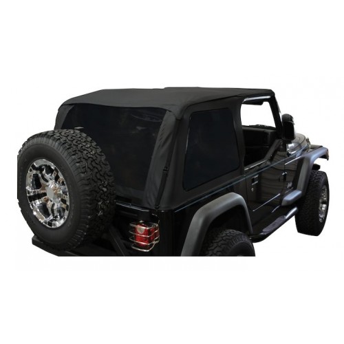 Bowless Soft Top Black Diamond w/ Tint Jeep Wrangler TJ 1997-2006 BRT10035